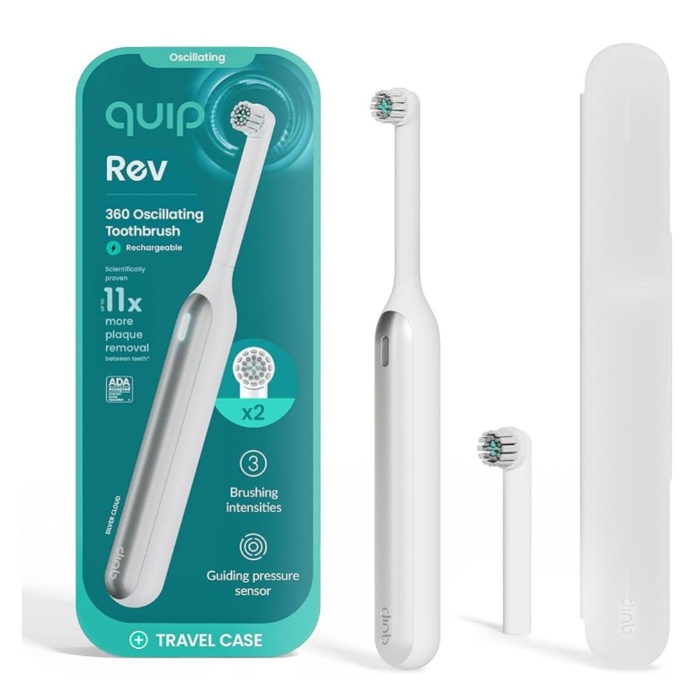 Quip Rev 360 Oscillating Rechargeable Electric Toothbrush with Extra Brush Head